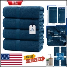 Durable 4 Pack Lightweight Bath Towels - Super Absorbent, Quick Dry, 24x48