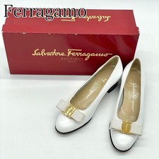 Salvatore Ferragamo decolte tacco Vara nastro pelle bianco 4 114093c