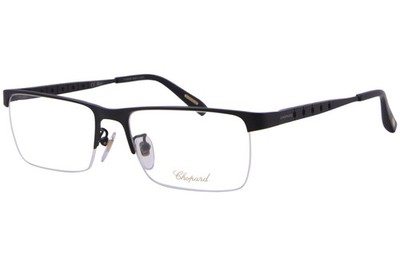 Chopard VCHA98M 531 Eyeglasses Frame Black Semi Rim Rectangle Shape 57mm