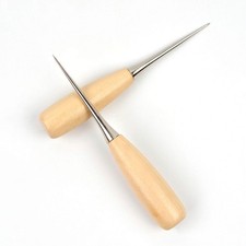 3 Pcs Sewing Accessories Kit Handle Wood Tool for Leathercraft Stitch Awl