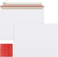 50PCS 10x13.5 Rigid Mailers Self-Seal Stay Flat White Cardboard Envelopes