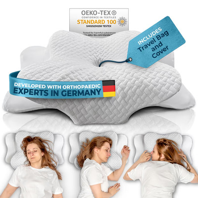 Glückstoff Orthopädisches Kissen (zertifiziert für alle Schlaftypen) Nackenschmerzkissen
