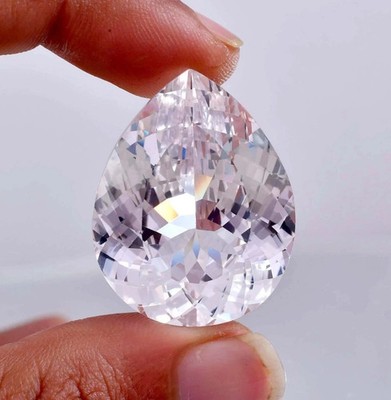 Natural White Sapphire 22 Ct Pear Cut Certified Faceted Loose Gemstone With Gift