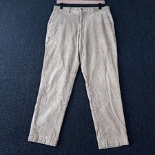 Uniqlo Mens Corduroy Pants Size M Tan Brown Straight Leg Elastic Waist 31x28