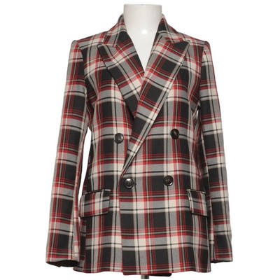 H&M, Blazer, Größe: 38, Schwarz/Rot/Beige, Elasthan/Polyester/Viskose, Karo #Ymj