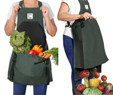 Gardening Apron with Pockets and Harvesting Pouch - Durable Canvas Design for...