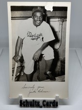 1950 J.J.K. Copyart Jackie Robinson Brooklyn Dodgers Baseball Postcard
