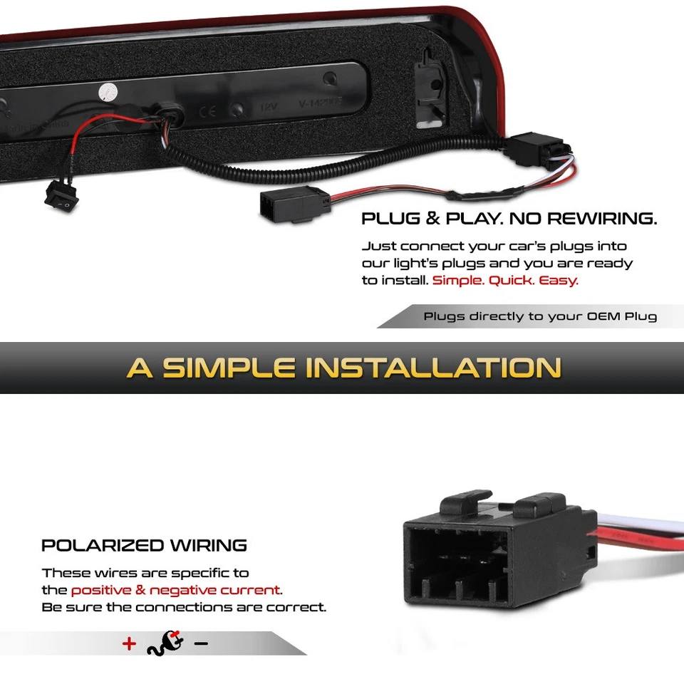 Full LED OE Style 3rd Third Brake Cargo Light For 02-09 Dodge Ram 1500 2500 3500 Foto 4 de 4