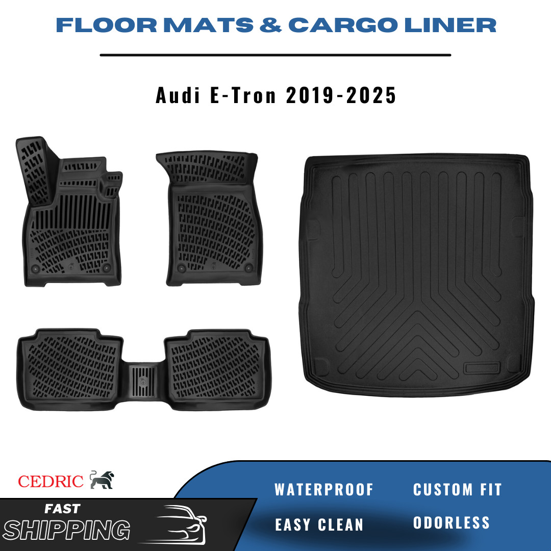 Car Floor Mats & Trunk Cargo Liner for Audi E-Tron 2019-2025 3D TPE FULL Set