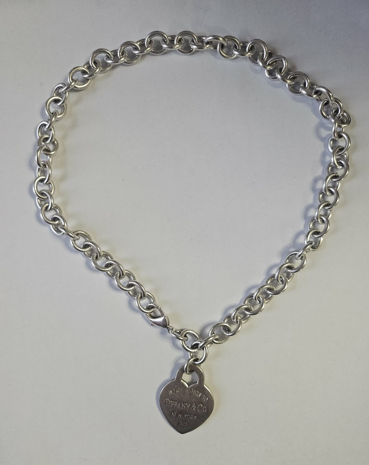 Tiffany & Co Return To Tiffany Heart Tag Necklace Sterling Silver 925 61.55g