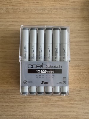 Copic Sketch Marker Set 12x Cool Gray Töne + Grau Töne 