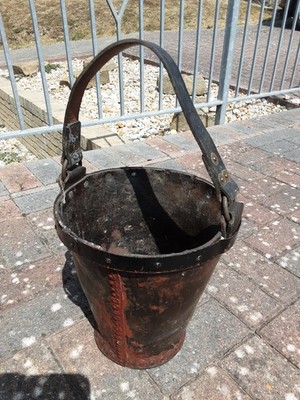 19th Century Antique Leather Studded Fire Bucket