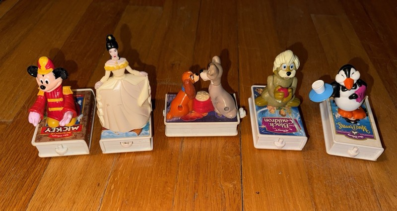 Five 1998 Disney McDonald’s VHS Movie Train Cars, Mary Poppins, Mickey And More