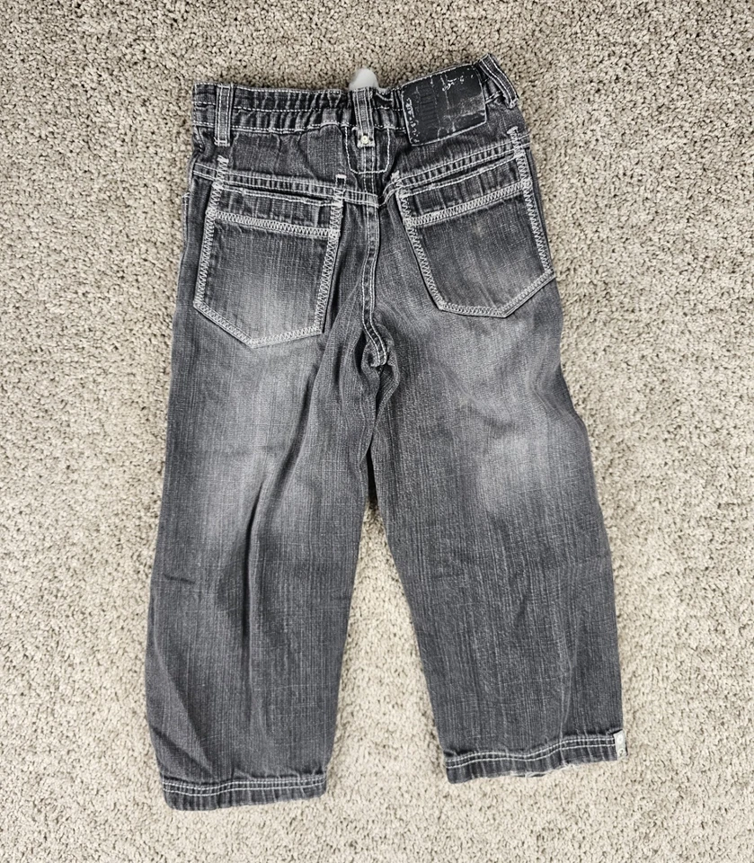 Jeans Southpole Juveniles Gris Pierna Recta Gris Lavado Denim Sueltos Pantalones de mezclilla Anchos Niños 4 Foto 3 de 4