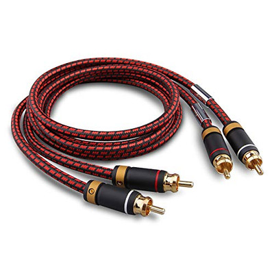 Auidophile 2RCA Male to 2RCA Male Stereo Audio Cable,Gold Plated | 4N Oxgen-F...
