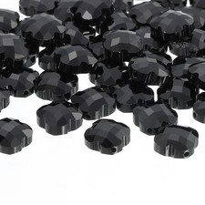 30 Pcs Transparent Shamrock Beads Jewelry Bracelet Making Supplies, Black