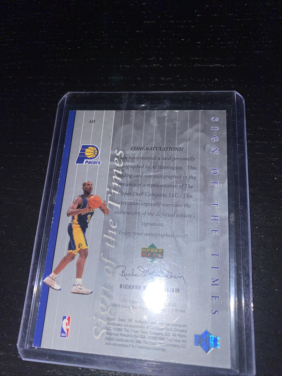 1999-00 SP Authentic Sign of the Times Al Harrington  Auto Indiana Pacers 🏀🔥