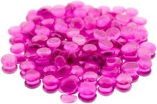 Flat Glass Marbles, Pink Pebbles for Vase Fillers and Decorations, 5 lbs