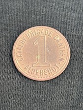 Rare Aldershot One Penny Cavalry Brigade Military Canteen Token 1890s
