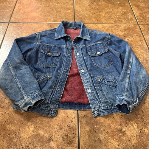 VTG 50s Foremost Type 2 Selvedge Denim Trucker Jacket Mens JC Penneys Pleated - Picture 2 of 12
