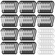 100 Pcs Aluminum Carabiner Keychain Clips Bulk Black Small Carabiner