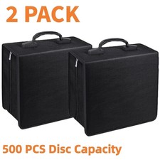 2 Pack 520 Capacity DVD Binder Case CD Wallets Storage Organizer Holder Booklet
