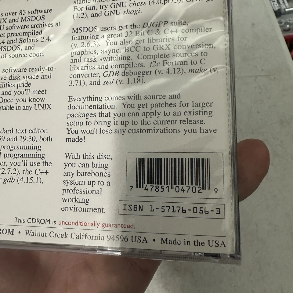 GNU Software Unix Walnut Creek CD February 1996 Sealed - Image 3 of 3