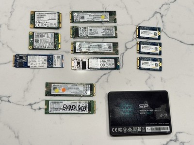Mixed SSD RAM Lot Parts/Repair 1TB 512GB 256GB mSATA M.2 SATA NVMe Optane DDR3