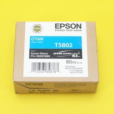Original Epson T5802 Tintenpatrone Cyan 80ml für Stylus Pro 3800 / 3880 03/2015