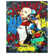 Nastya Rovenskaya- Mixed Media "Harley Quinn is Here"