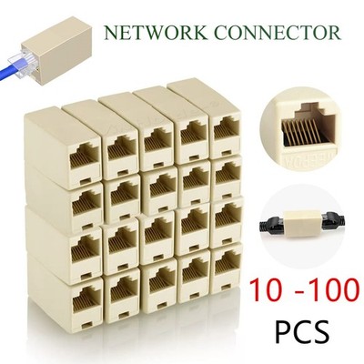 10-100* RJ45 Inline Coupler Cat6/Cat5e Ethernet Network Cable Extender Connector