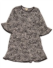 MICHAEL KORS Womens 3/4 Sleeve Shift Dress UK 18 XL Grey Animal Print ES02