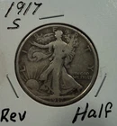 1917-S Rev Walking Liberty Silver Half Dollar