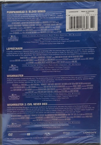 Pumpkinhead II/Leprechaun/Wishmaster/Wishmaster 2 (DVD, 2011) Gore, Factory Wrap - Picture 2 of 4