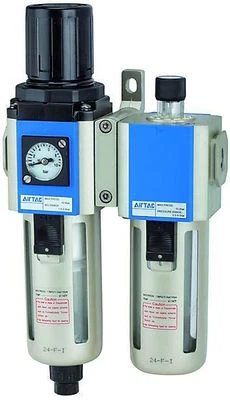 AIRTEC Druckluft Filter Öler Druckregler Druckminderer Manometer 2-tlg. Anschl. G 1/2"