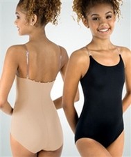 Body Wrappers UNDER WRAPS Nude Leotard with clear straps, New, Size XXL, 2X