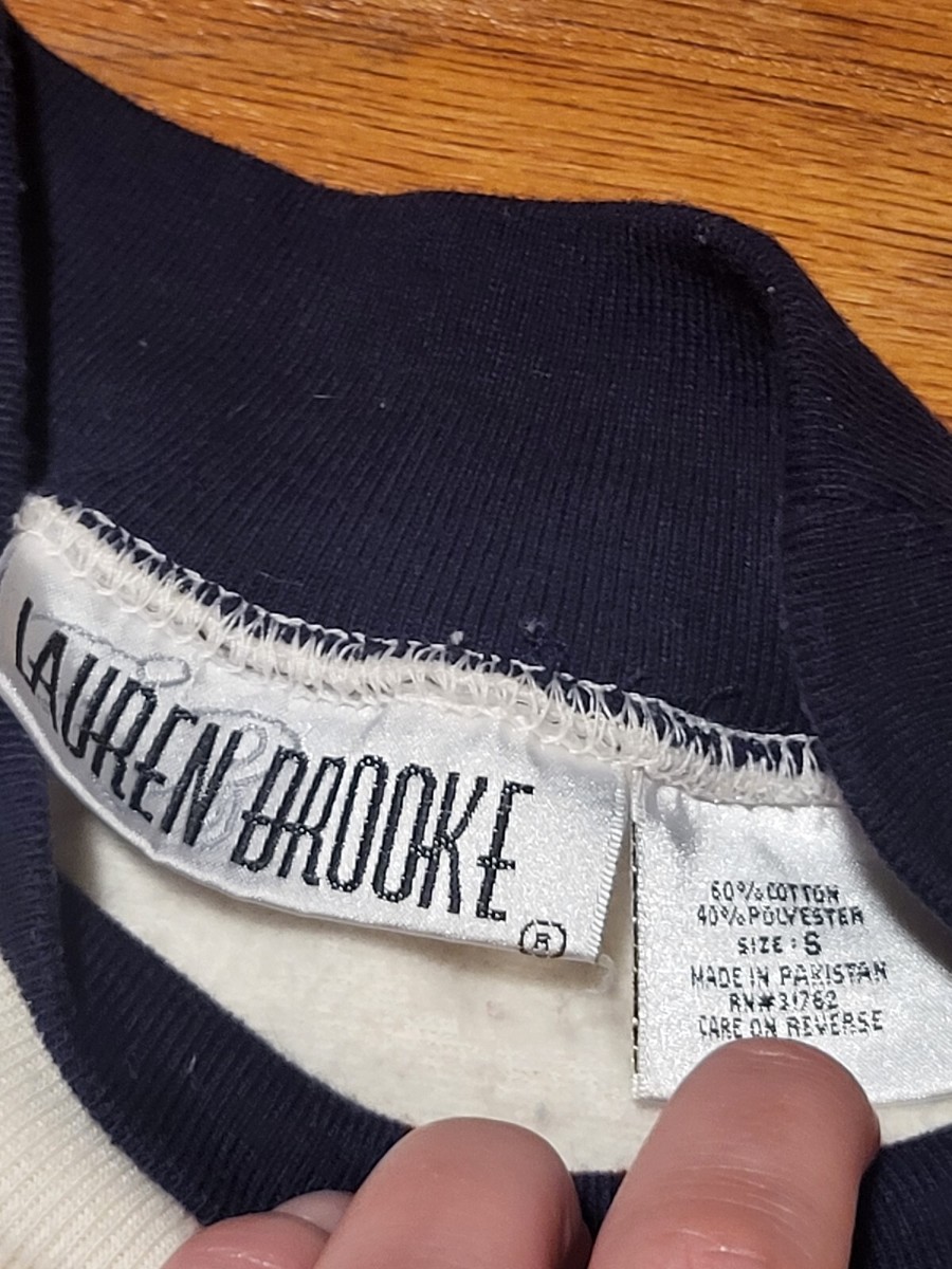 サン Vtg Lauren Brooke Cream Pumpkin Jack O Lantern Sweatshirt Autumn