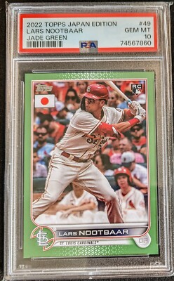 2022 Topps Japan Edition Lars Nootbaar Rookie RC /75 Jade Green