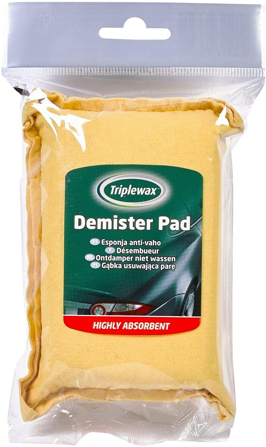 Triplewax Car Windscreen Mirror Window Synthetic Chamois Cleaning Demister Pad