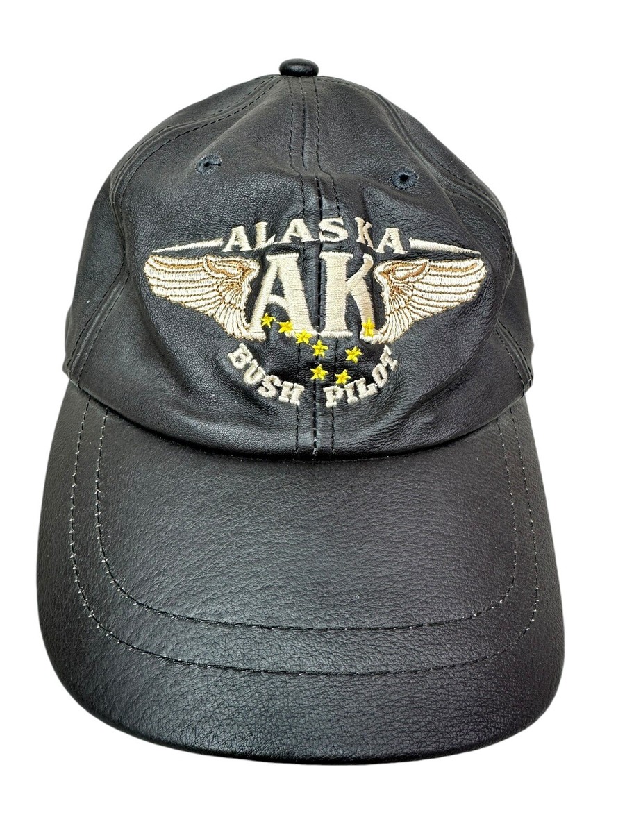 Vintage Alaska Bush Pilot Hat Cap Adjustable Strapback Brown