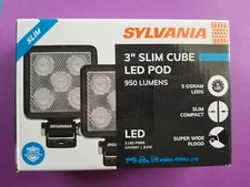 NEW - Sylvania 3" Slim Cube LED Pod 950 Lumens 2 LED Pods 5 OSRAM Slim Compact