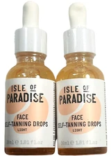 ISLE of PARADISE Face Self-Tanning Drops Light - LOT of 2