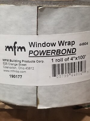 MFM WindowWrap PowerBond 4''x100' Waterproof Self Adhesive Membrane Tape 1 roll