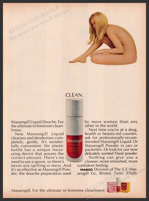 Massengill Douche 1960s Print Advertisement Ad 1969 Bare Body Girl