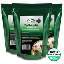 Pau D'Arco Tea Bags 3-Pack (90) All-Natural - Caffeine-Free, Premium Herbal Tea