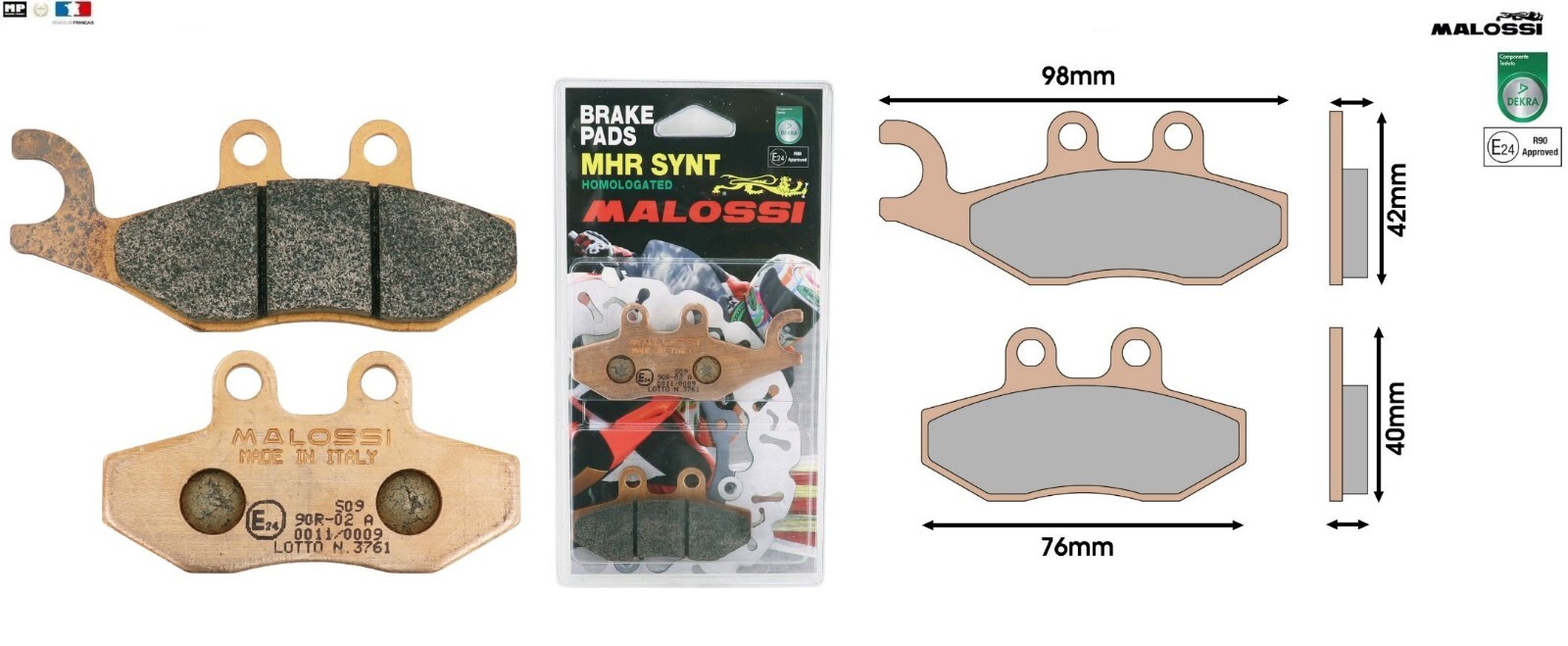 Plaquettes de frein avant Malossi MHR Synt en métal fritté haute endurance