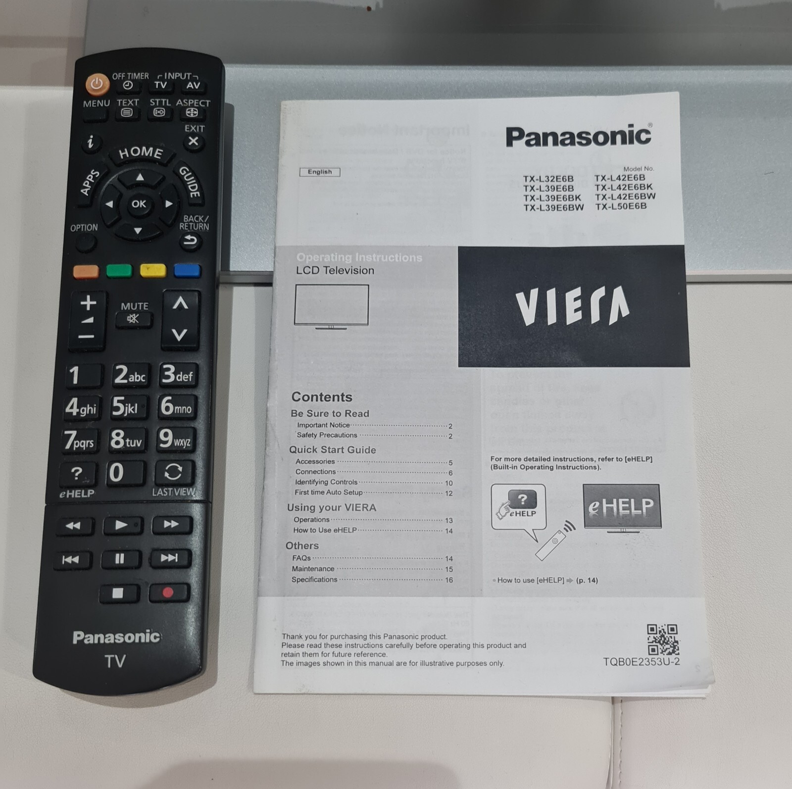 Panasonic Viera TV + Remote TX L32E6B 32" Grey eBay