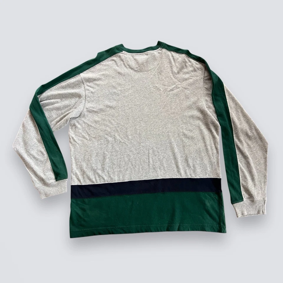 复古 90 年代结构长袖衬衫大号 1990 年代 2000 年代 Y2K 条纹时尚 — 第 2/4 张图片