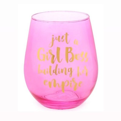 girl boss wine glass