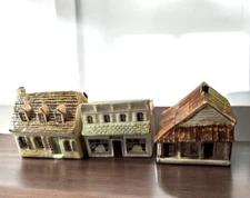 Keller Charles of Philadelphia Set of 3 BARBER BAKER HOUSE Ceramic Buildings